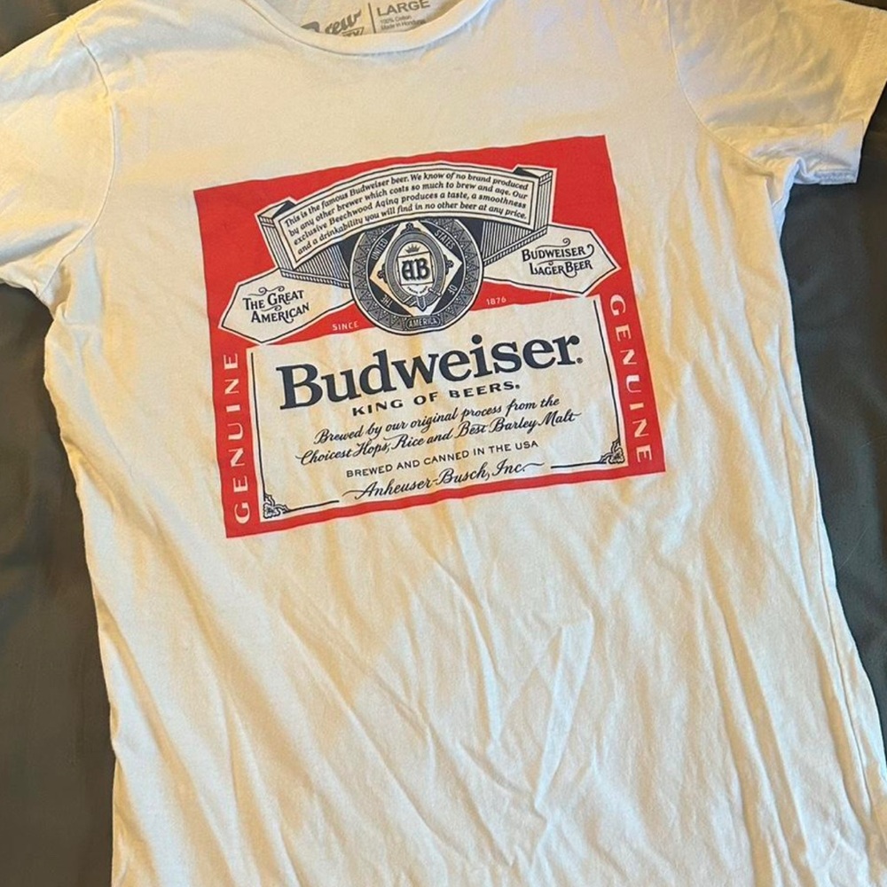 Budweiser White Graphic T-Shirt
